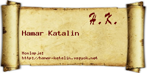 Hamar Katalin névjegykártya